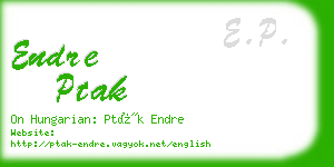 endre ptak business card